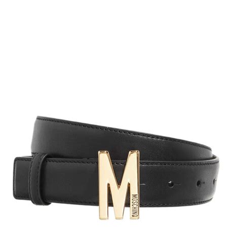 Ledergürtel „B Buckle“ (Schwarz/Gold) 